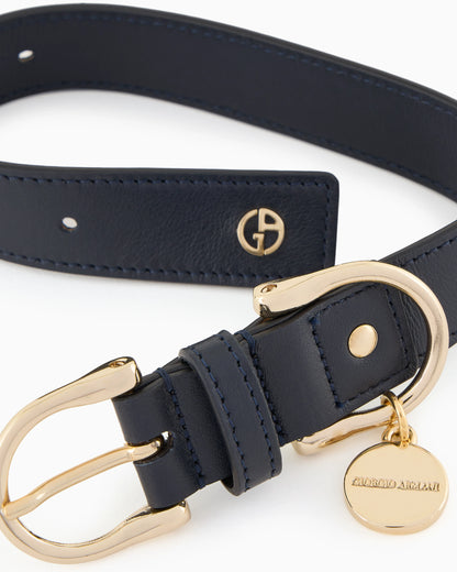 Leather decorative collar with metal charm and buckle Poldo x Giorgio Armani