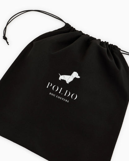 Jacquard dog leash in ikat fabric with leather details Poldo x Giorgio Armani
