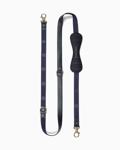 Pinstriped virgin wool and leather leash Poldo x Giorgio Armani