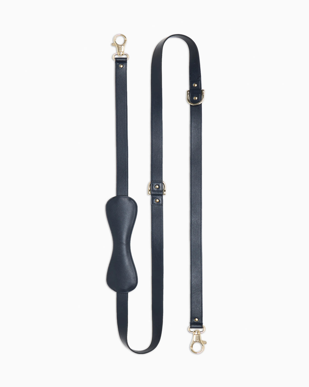 Leather leash with metal buckle and hot-stamped logo Poldo x Giorgio Armani