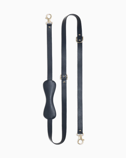 Leather leash with metal buckle and hot-stamped logo Poldo x Giorgio Armani