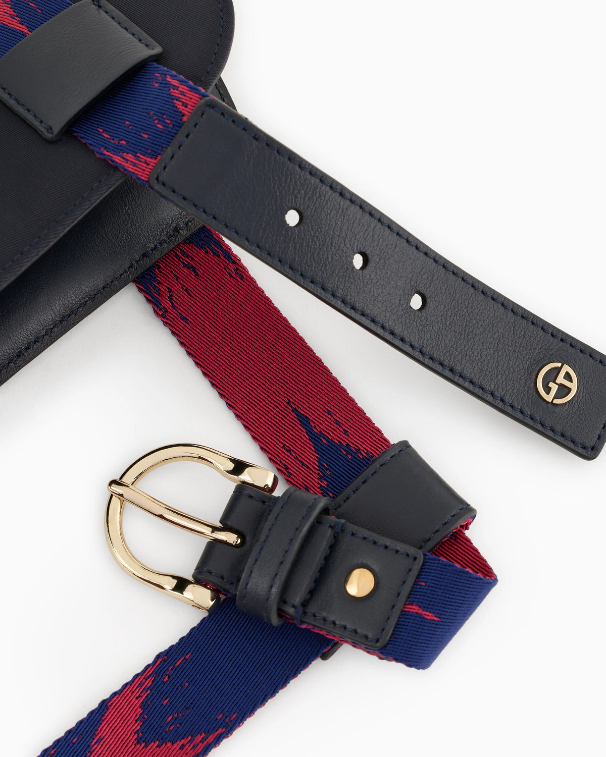 Ikat harness in jacquard with leather details Poldo x Giorgio Armani