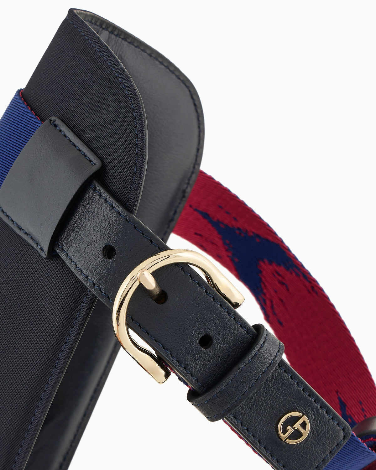 Ikat harness in jacquard with leather details Poldo x Giorgio Armani
