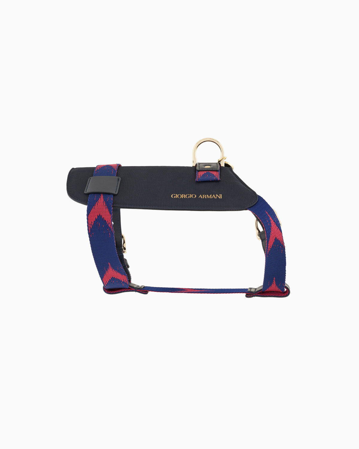 Ikat harness in jacquard with leather details Poldo x Giorgio Armani