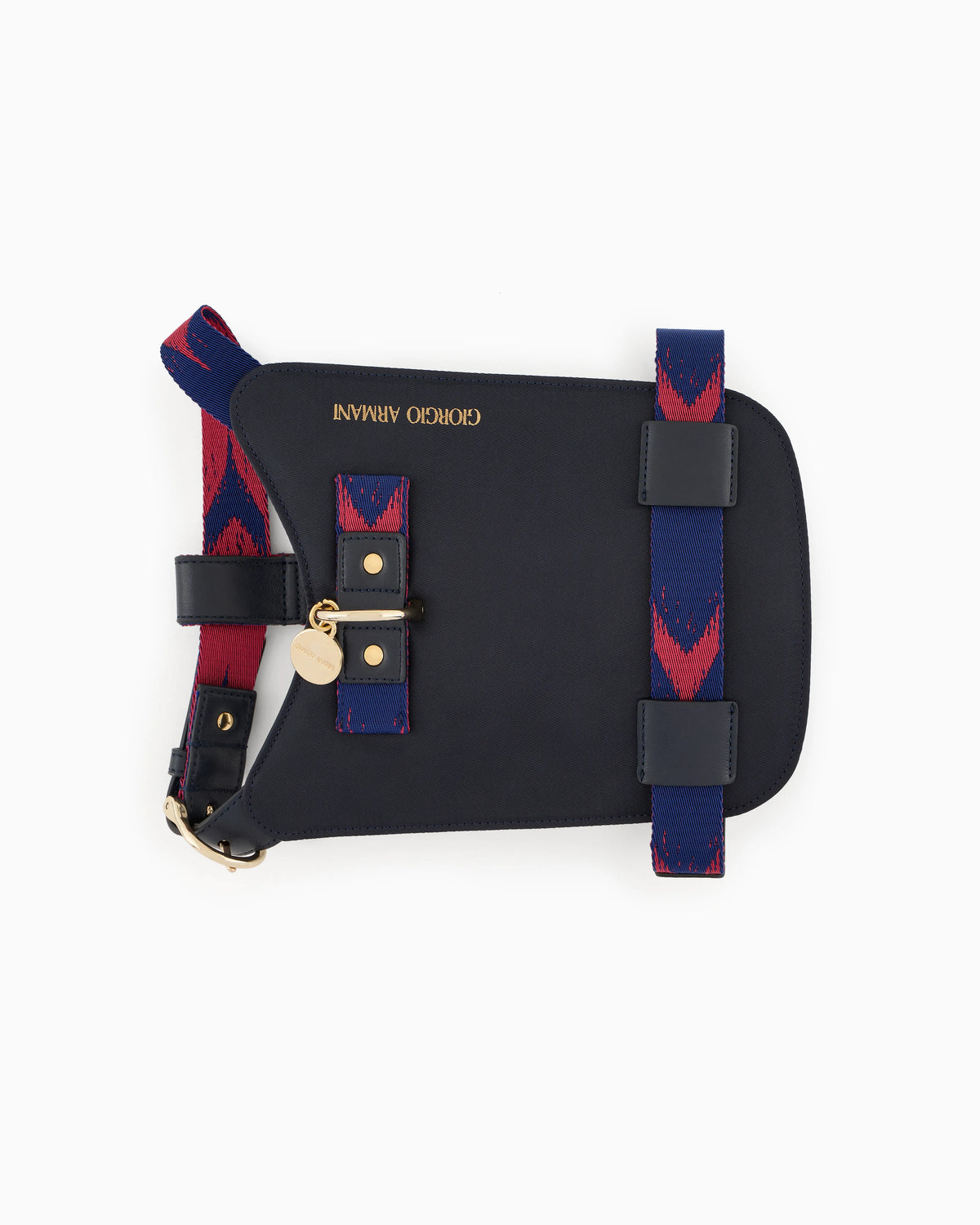 Ikat harness in jacquard with leather details Poldo x Giorgio Armani