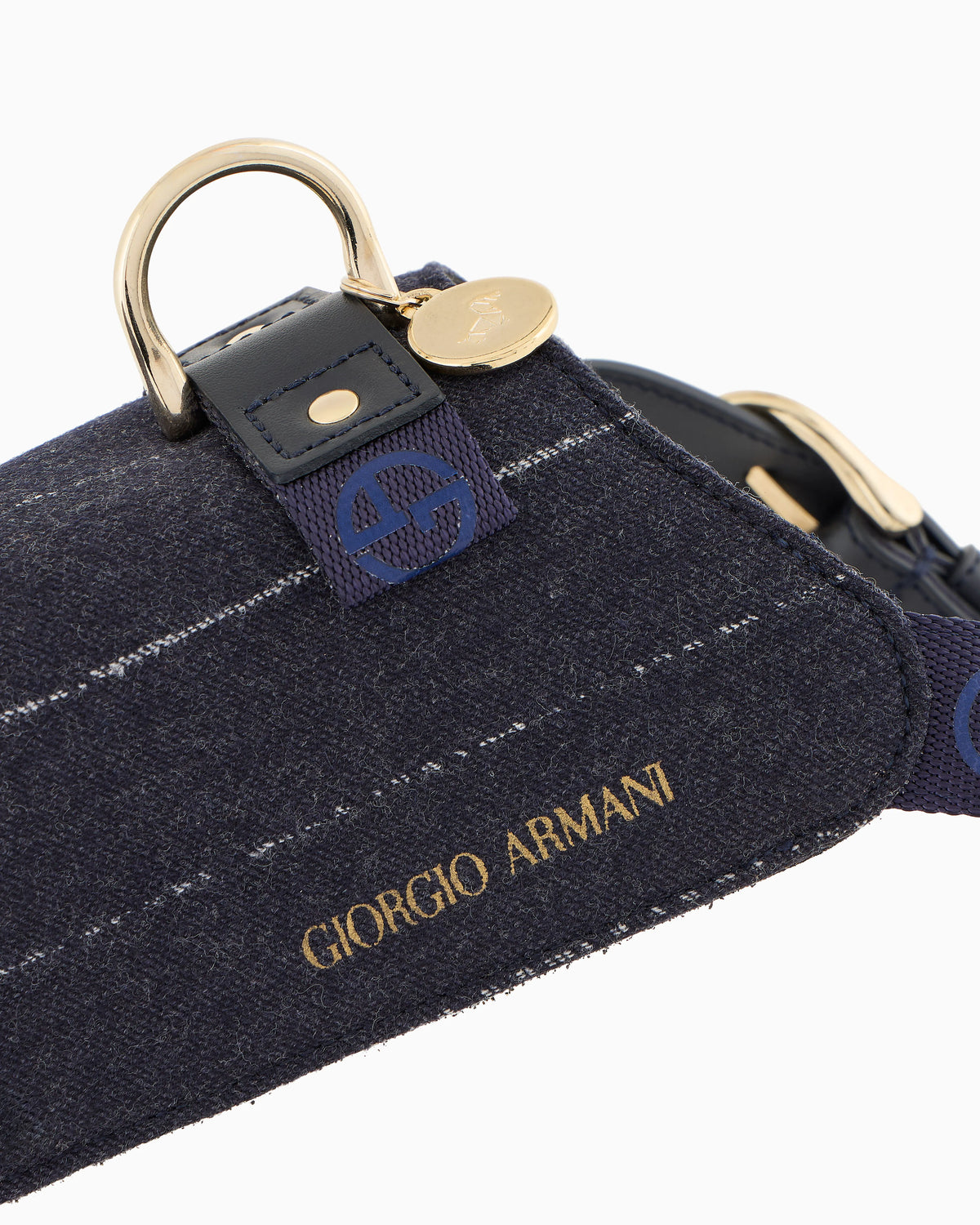 Pinstriped virgin wool and leather harness Poldo x Giorgio Armani