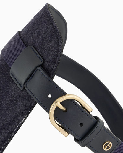 Pinstriped virgin wool and leather harness Poldo x Giorgio Armani