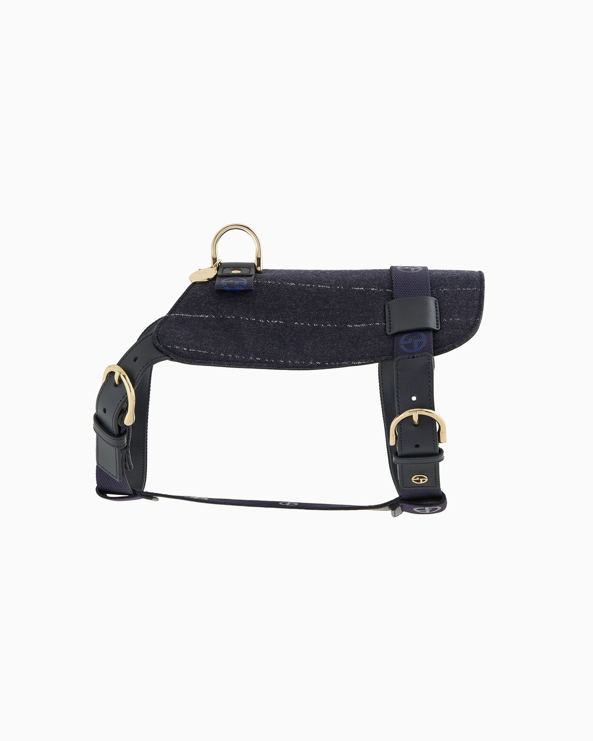 Pinstriped virgin wool and leather harness Poldo x Giorgio Armani