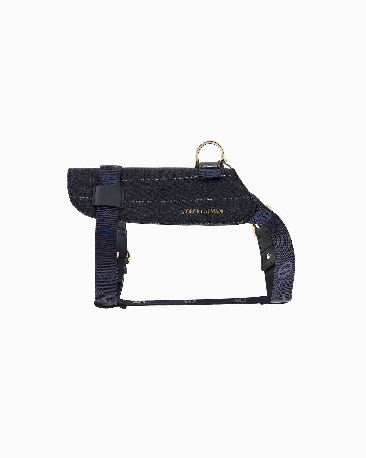 Pinstriped virgin wool and leather harness Poldo x Giorgio Armani