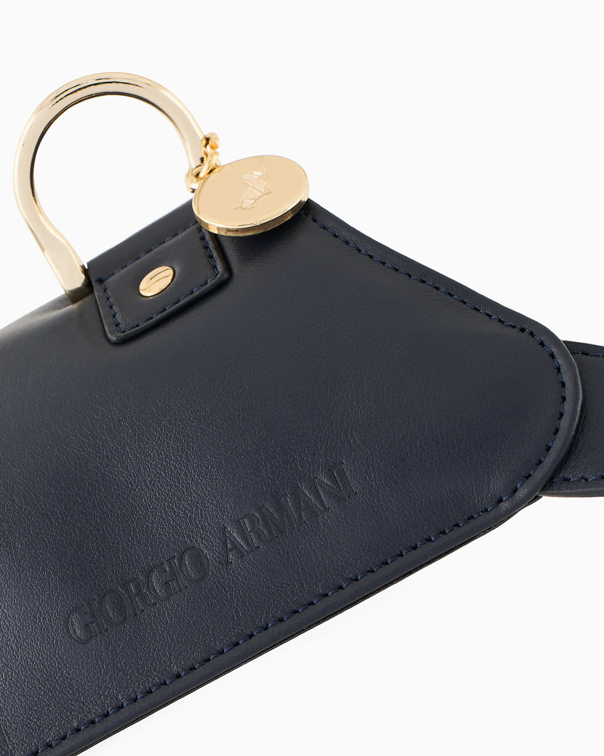 Leather harness with metal snap hooks and buckles Poldo x Giorgio Armani