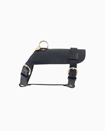 Leather harness with metal snap hooks and buckles Poldo x Giorgio Armani