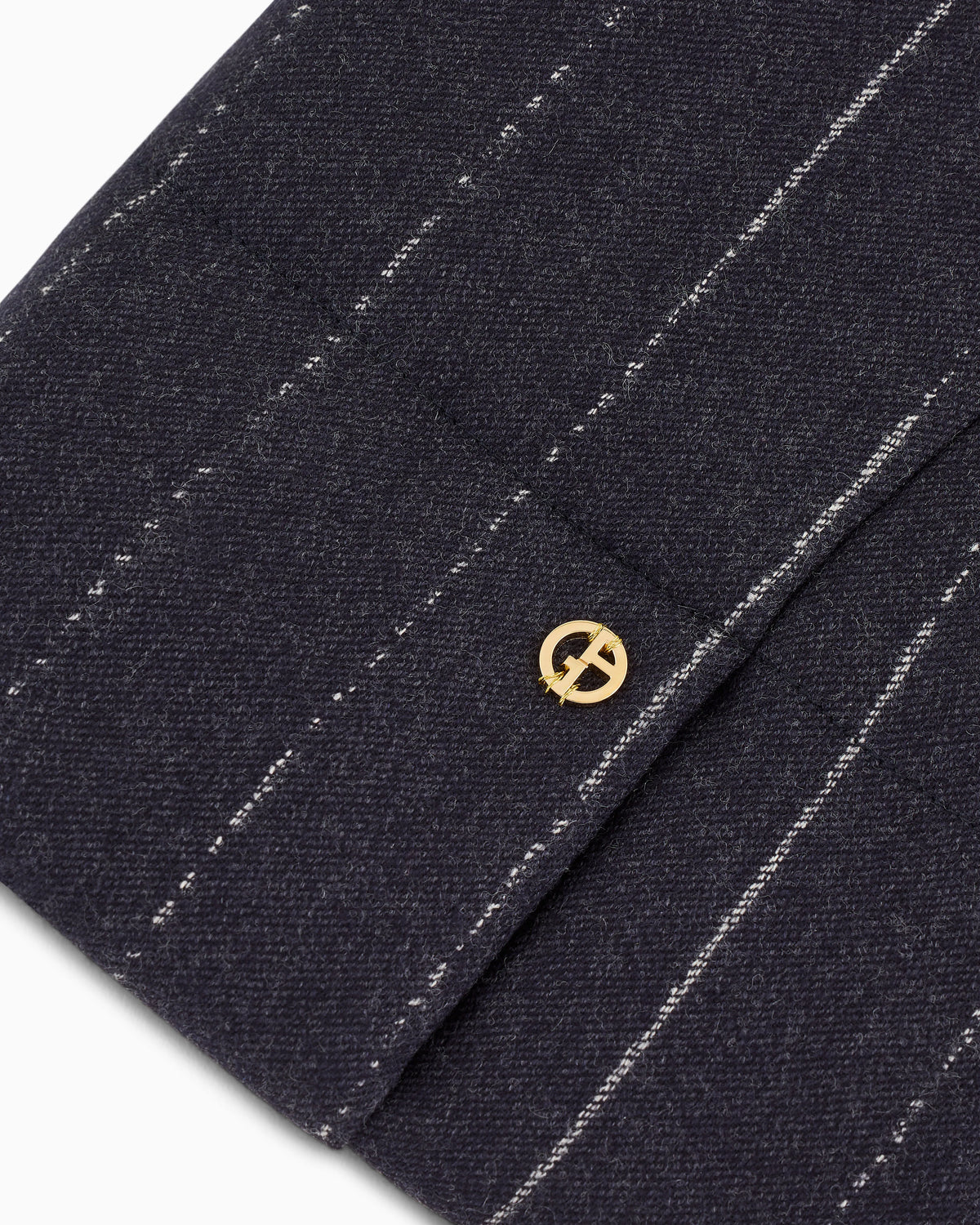Poldo x Giorgio Armani Coat in pinstriped motif virgin wool