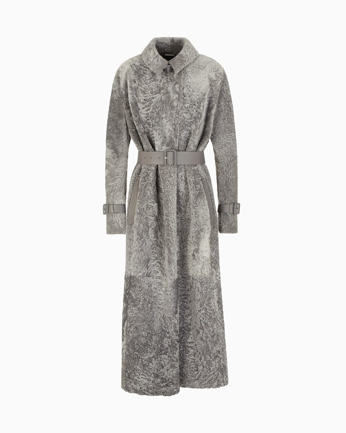 Long lambskin shearling coat