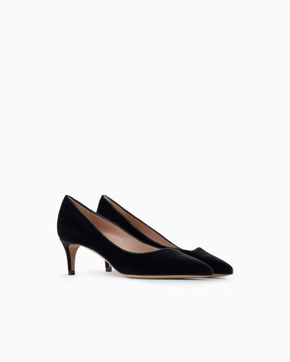Velvet Kitten Heel Pump