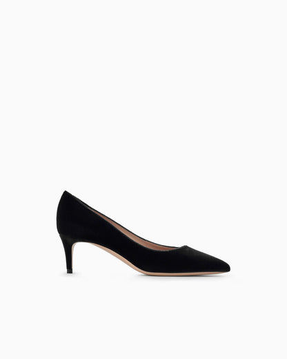 Velvet Kitten Heel Pump
