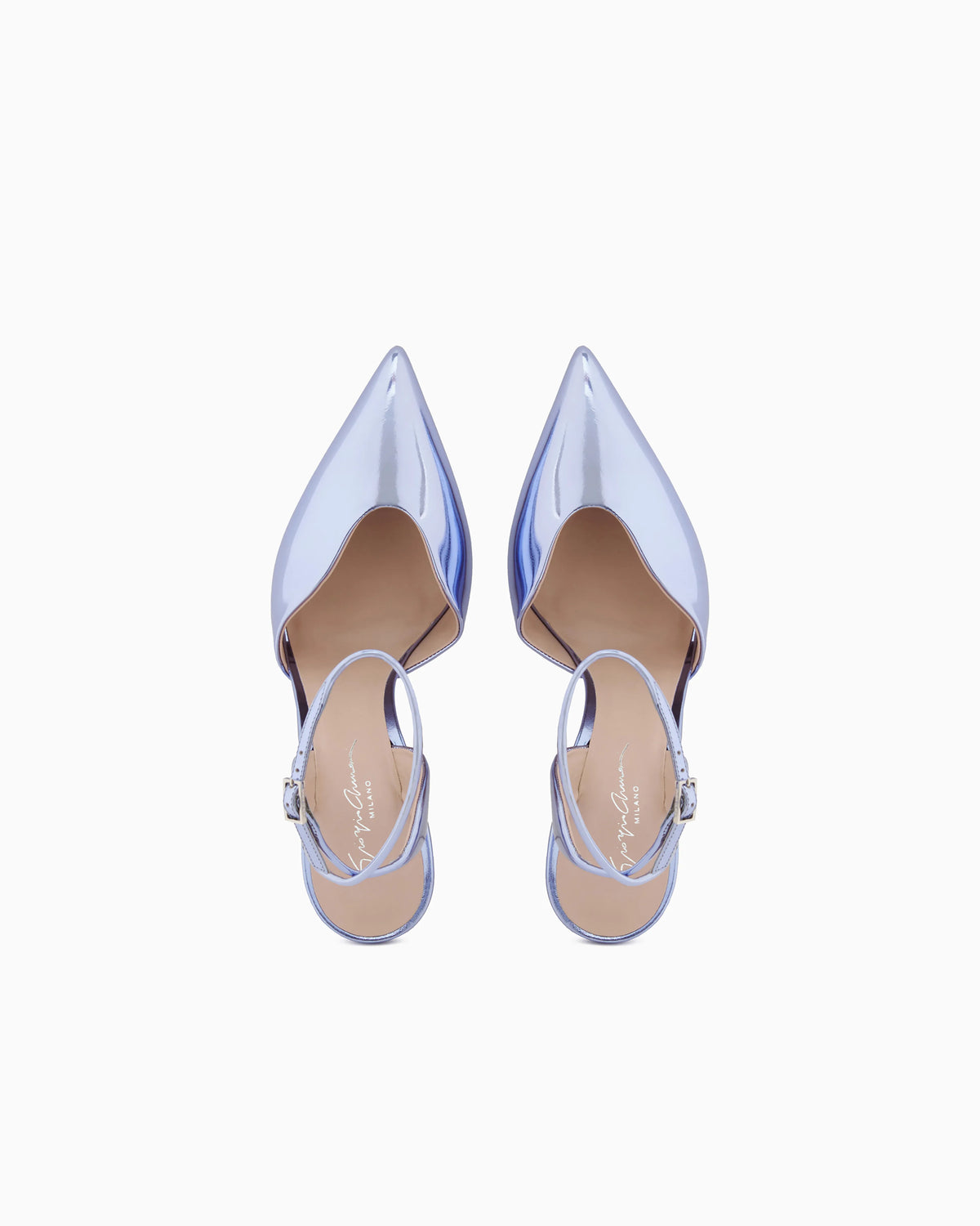 Lamé leather court shoes