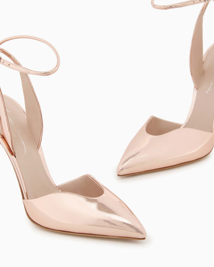 Lamé leather court shoes