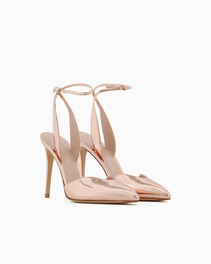 Lamé leather court shoes