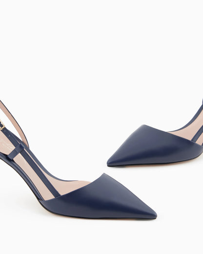 Leather slingbacks