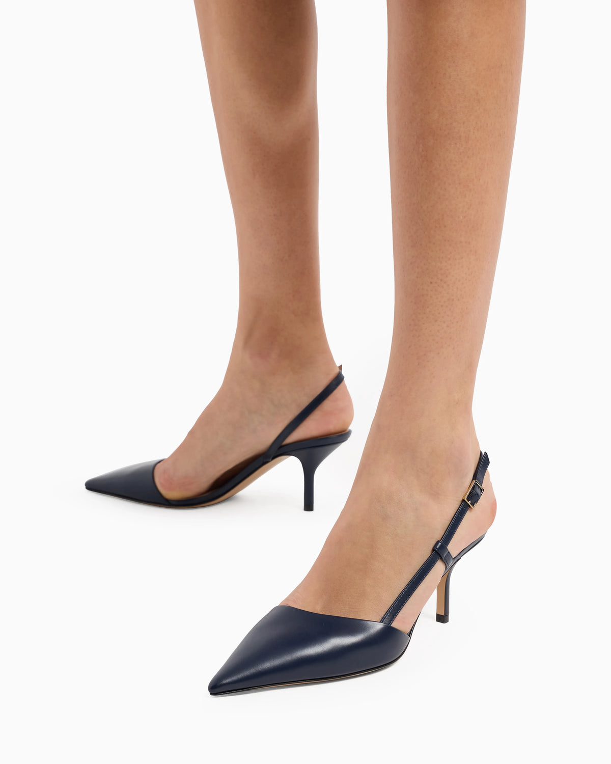 Leather slingbacks