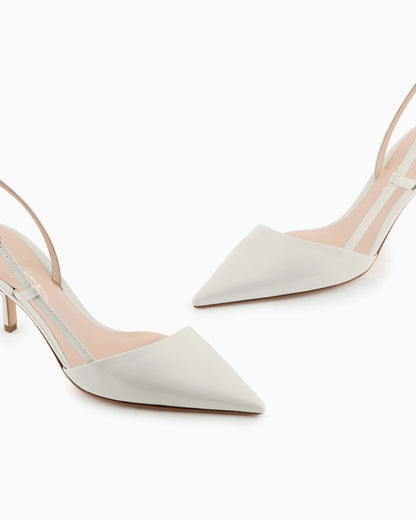 Leather slingbacks