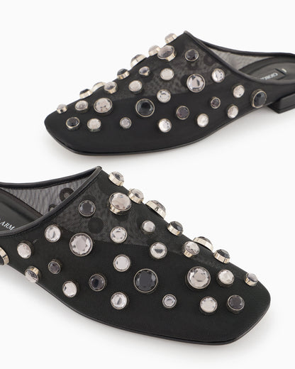 Giorgio Armani x 10 Corso Como mules in mesh and encrusted rhinestones