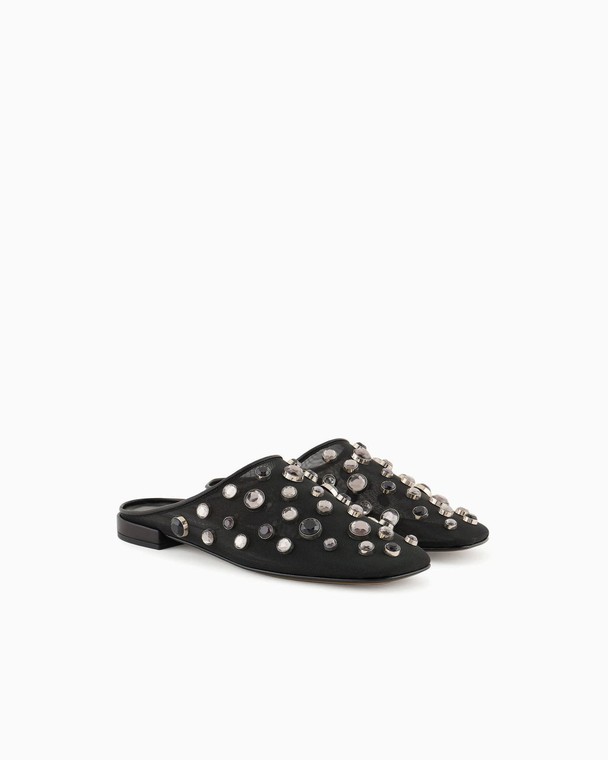 Giorgio Armani x 10 Corso Como mules in mesh and encrusted rhinestones
