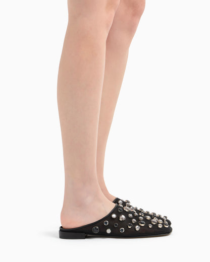 Giorgio Armani x 10 Corso Como mules in mesh and encrusted rhinestones