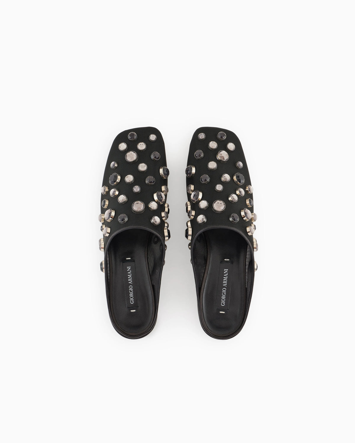 Giorgio Armani x 10 Corso Como mules in mesh and encrusted rhinestones