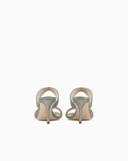 Liquid suede sandals with heel