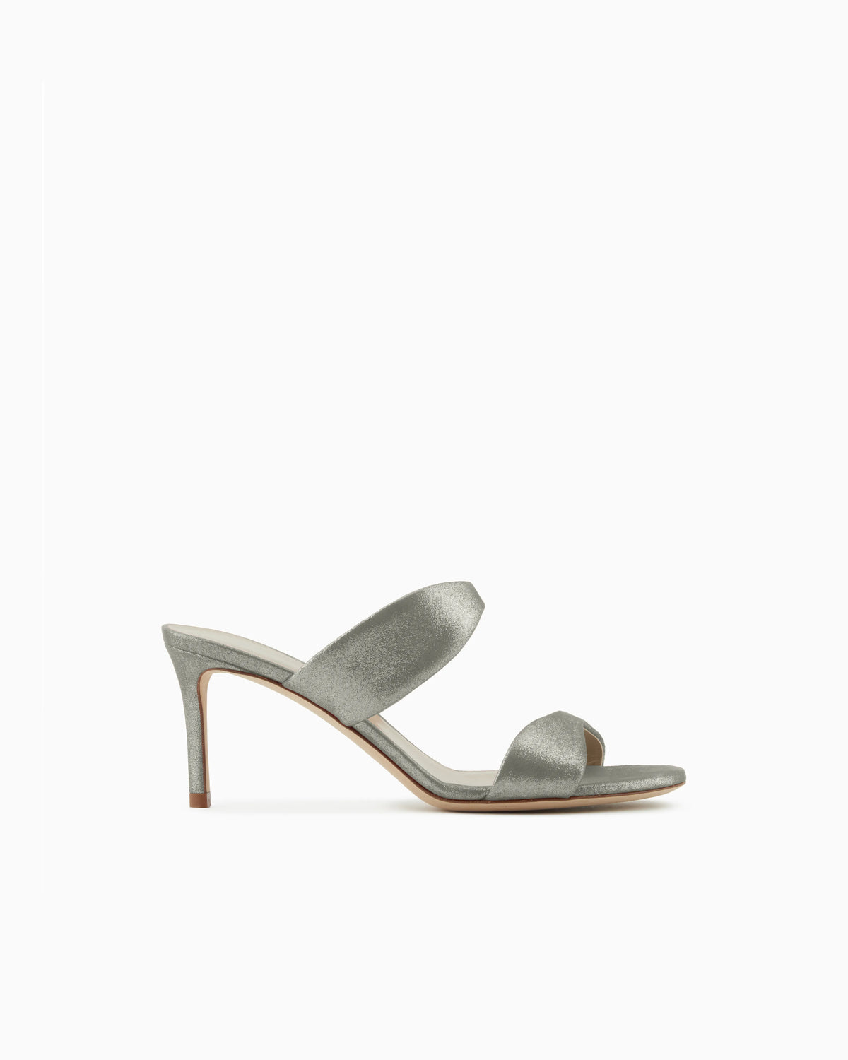 Liquid suede sandals with heel
