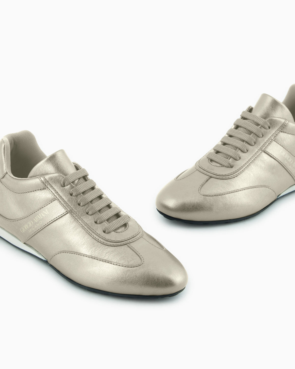 Lamé leather sneakers