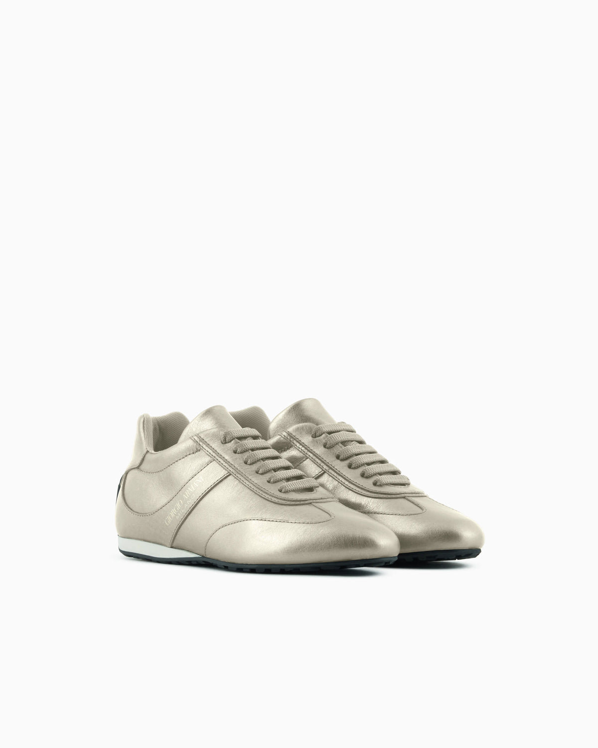Lamé leather sneakers