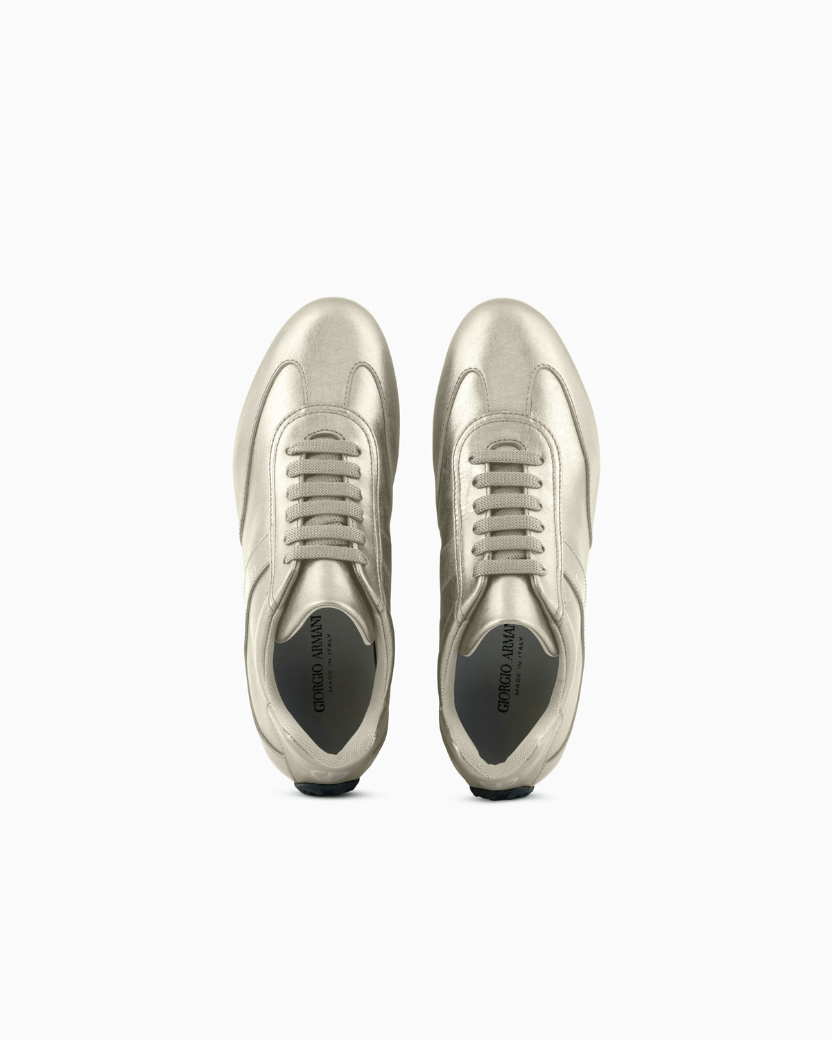 Lamé leather sneakers