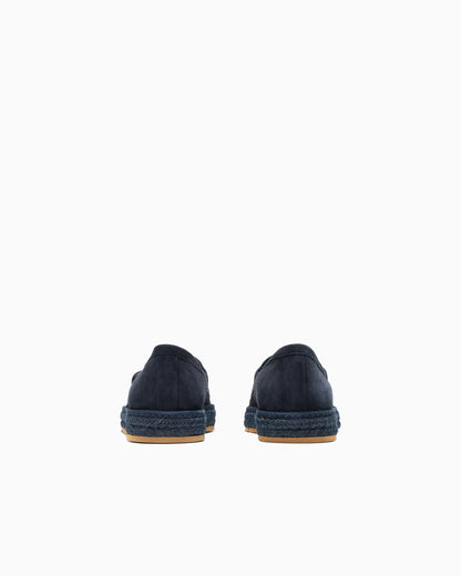 Suede loafers with a rope sole