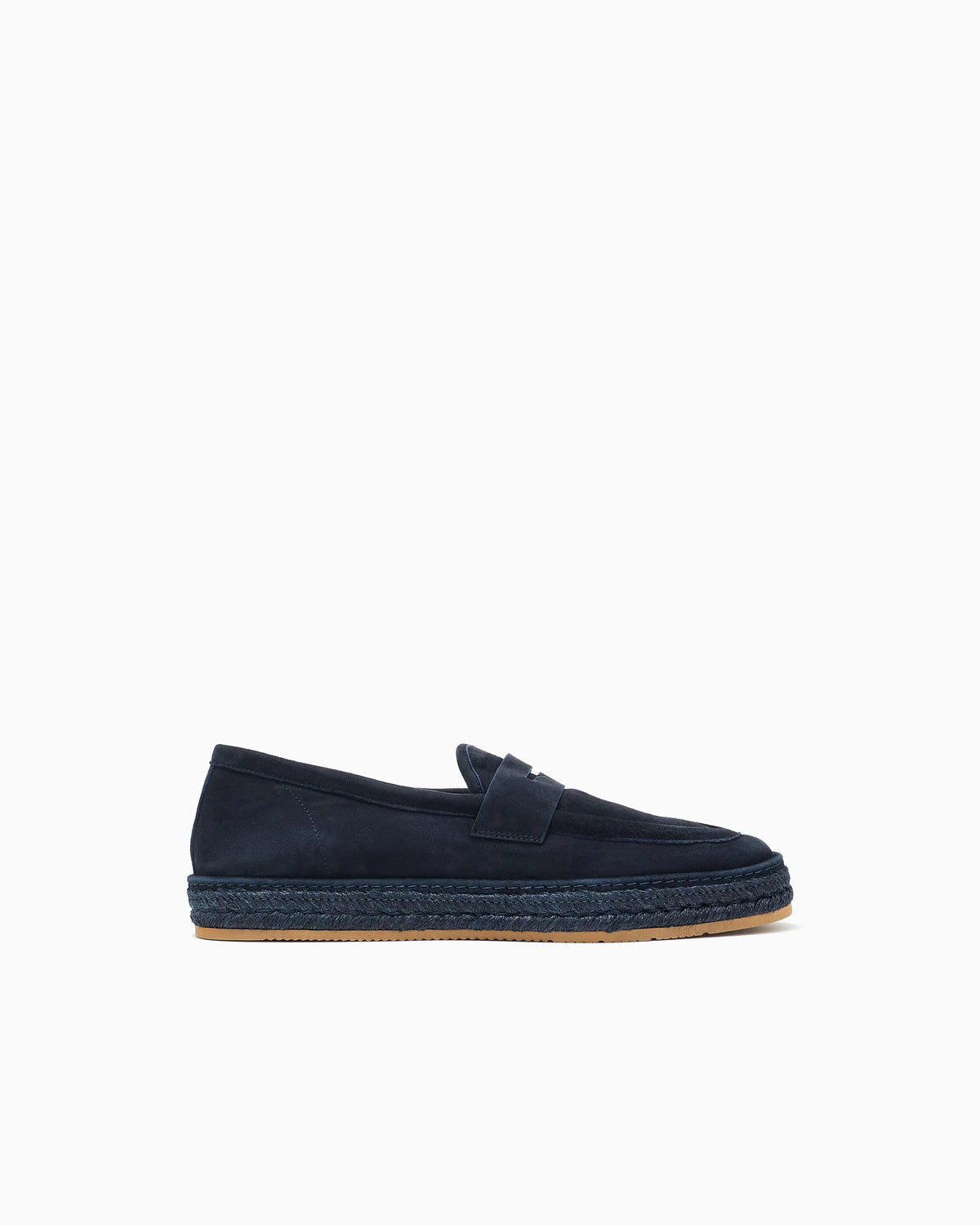 Suede loafers with a rope sole