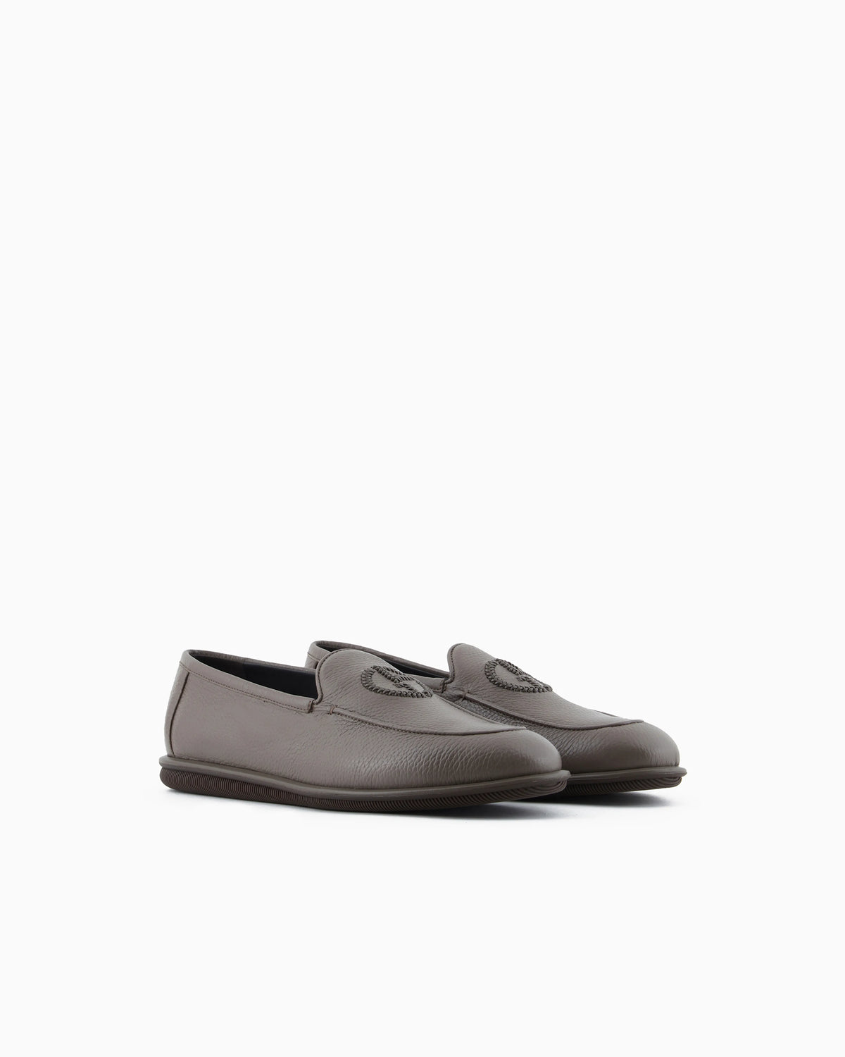 Deerskin loafers with embroidered logo