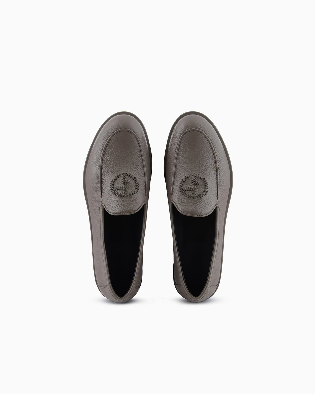 Deerskin loafers with embroidered logo
