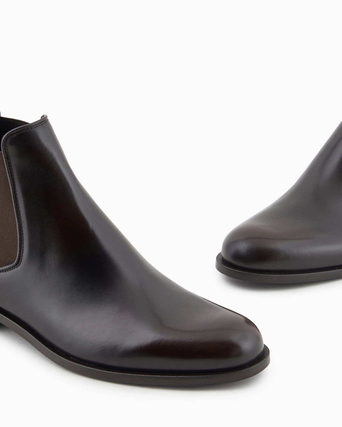 Antique-effect leather ankle boots