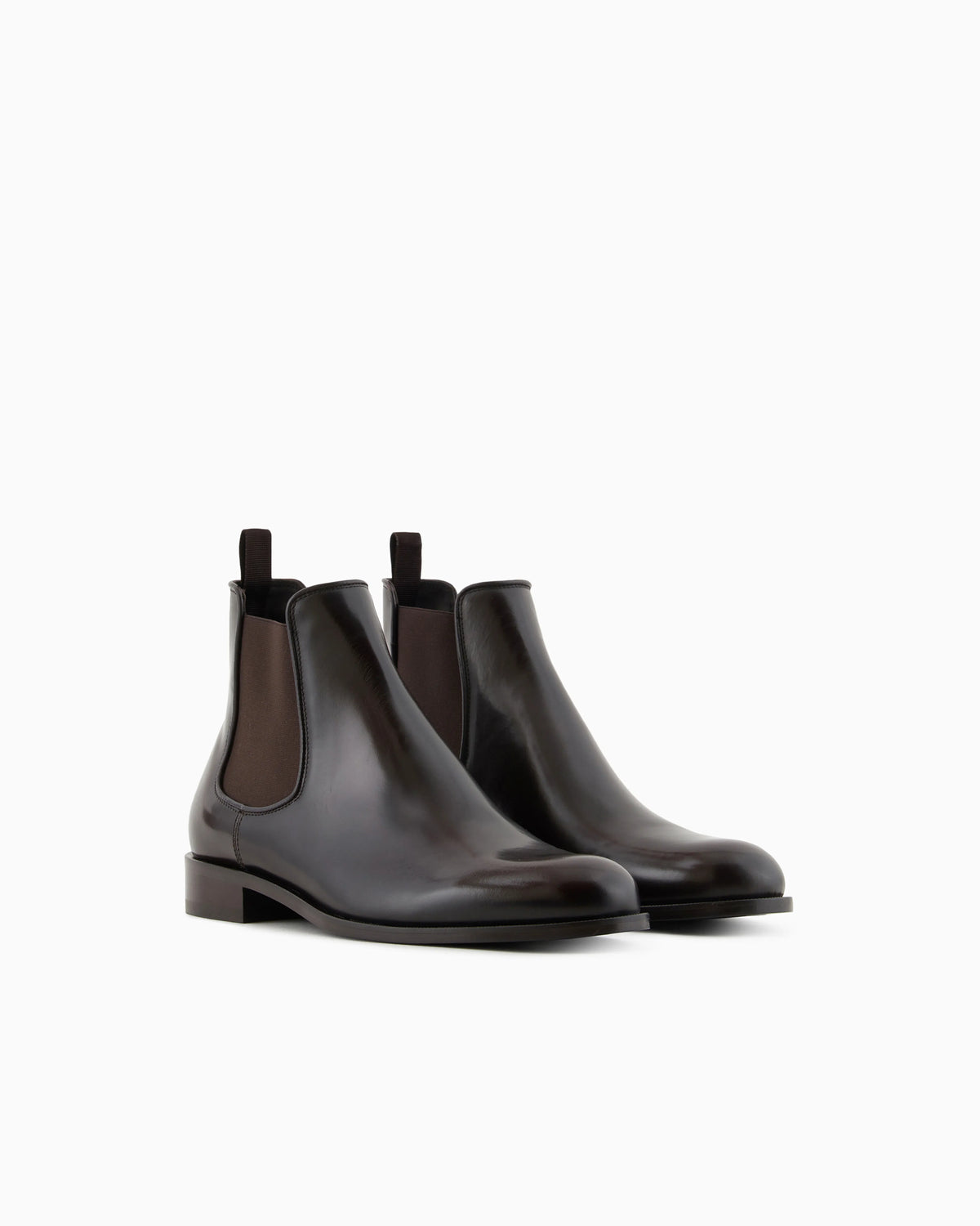 Antique-effect leather ankle boots