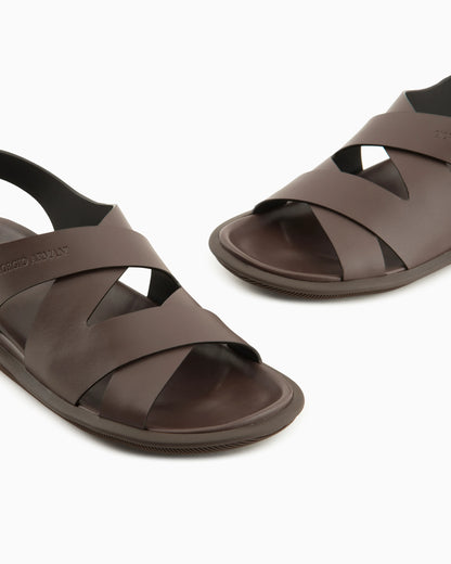 Leather woven sandals