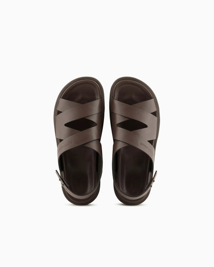 Leather woven sandals