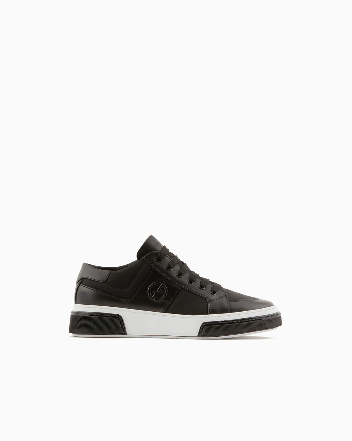 Leather and fabric sneakers
