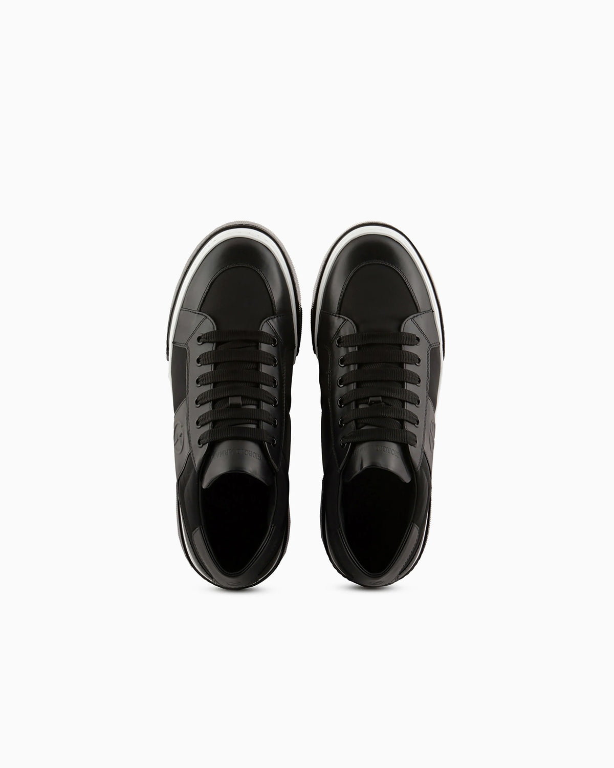 Leather and fabric sneakers