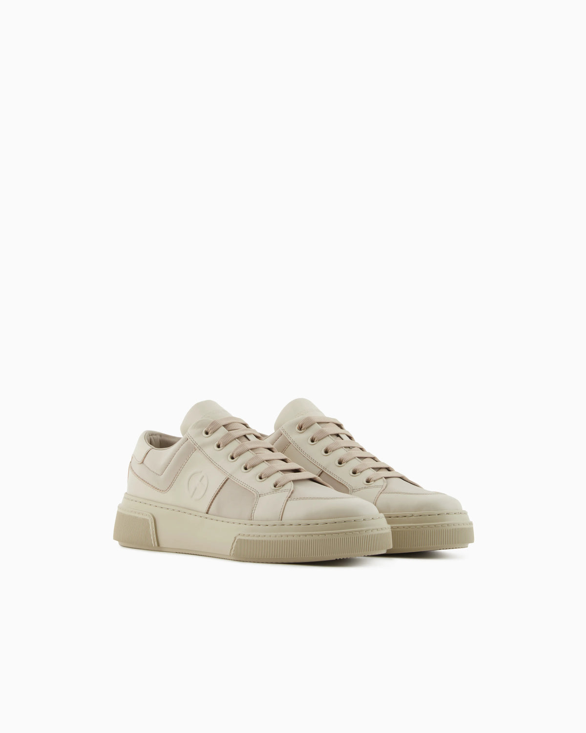 Leather and fabric sneakers
