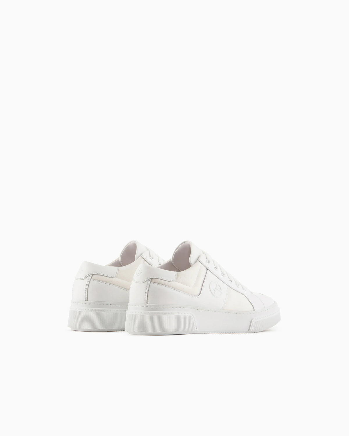 Leather and fabric sneakers