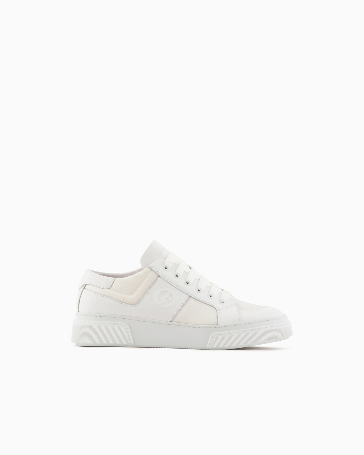 Leather and fabric sneakers