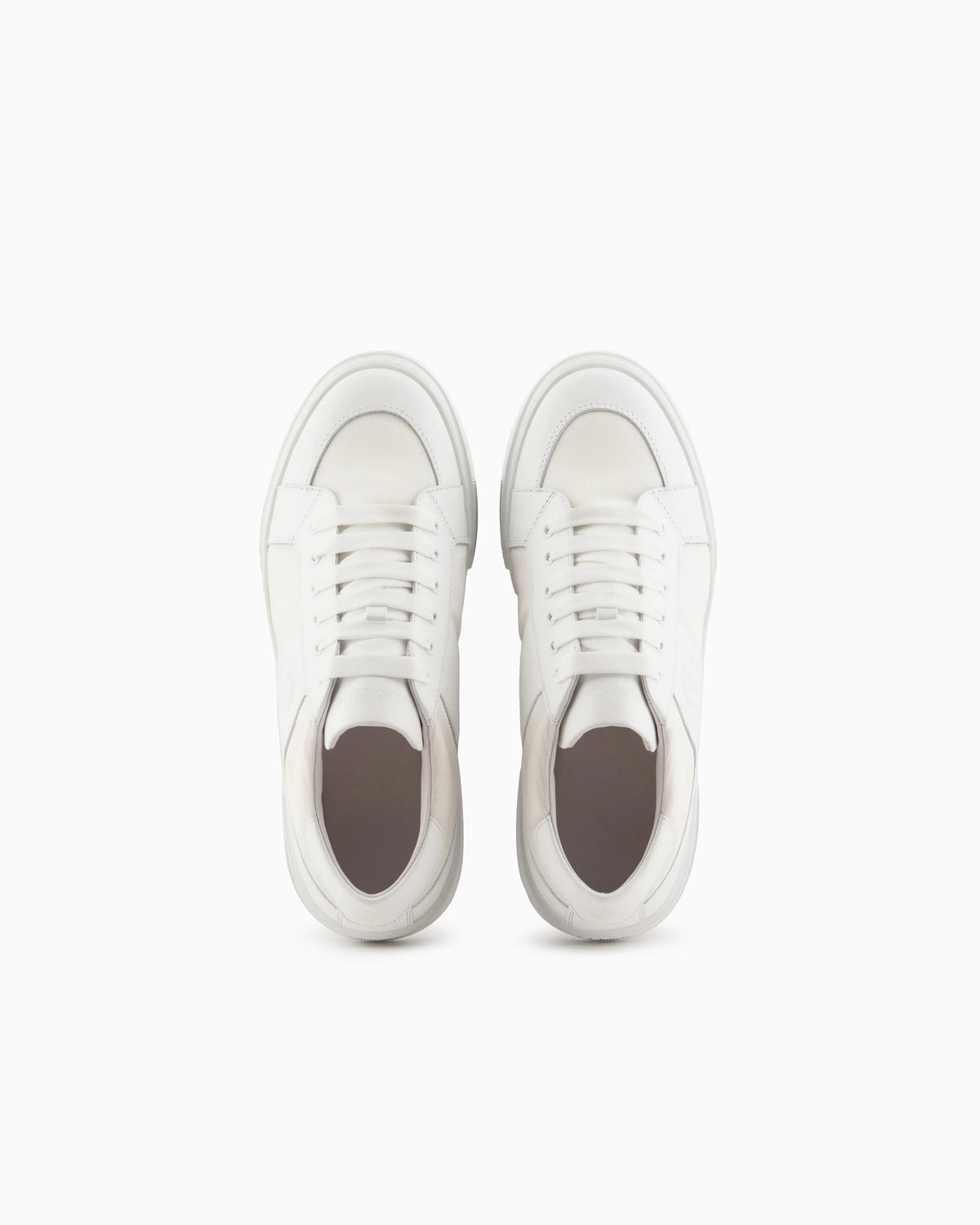 Leather and fabric sneakers