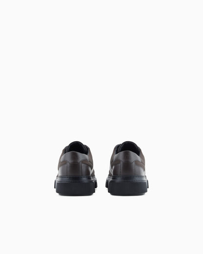 Leather and fabric sneakers