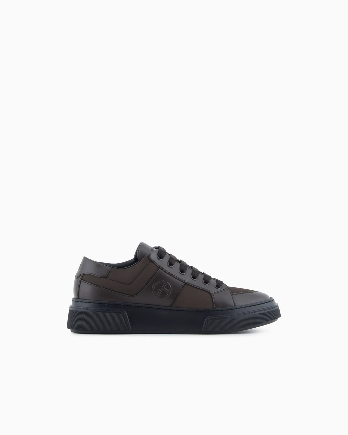 Leather and fabric sneakers